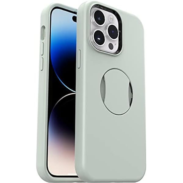 iPhone 14 Pro Max OtterGrip Symmetry Series Case - CHILL Out (Green), Built-in Grip, Sleek case, Snaps to MagSafe, Raised Edges Protect Camera & Screen