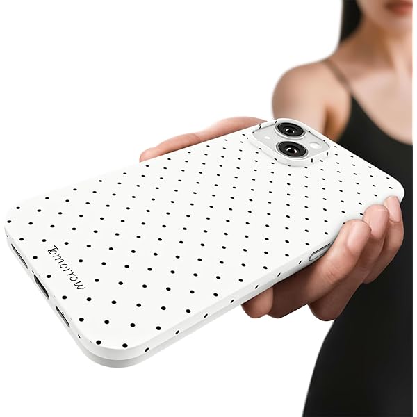 Compatible with iPhone 13 & iPhone 14 Case, with Polka Dot Aesthetics Design Simple Case for Women Girl, Cute Fashion Soft TPU Slim Protection Phone Case for iPhone 14/13 6.1'' - White