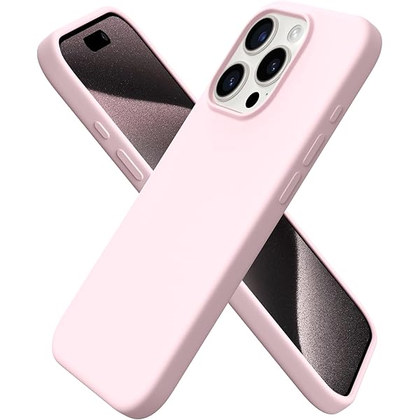 Compatible with iPhone 15 Pro Case 6.1", Liquid Silicone 3 Layers Full Covered Soft Gel Rubber Cover, Shockproof Protective Slim Phone Case with Anti-Scratch Microfiber Lining-Chalk Pink